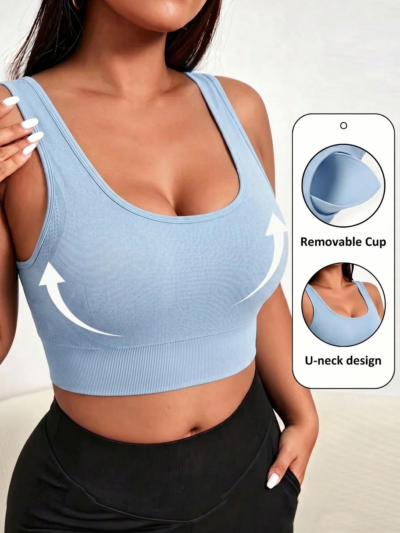 Sports Bra Racerback - Sujetador deportivo sin costuras de talla